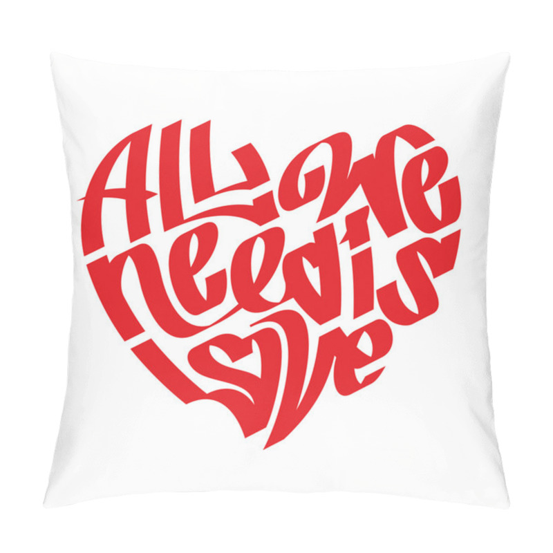 Personality  Heart Typography. Love Typography. All We Need Is Love. Graffiti Style. Pillow Covers