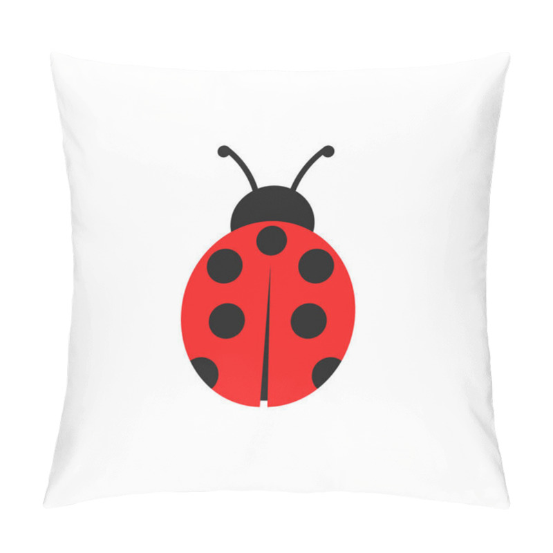 Personality  Vector Illstration Of Ladybug Icon. Flat Design. Isolated. Pillow Covers