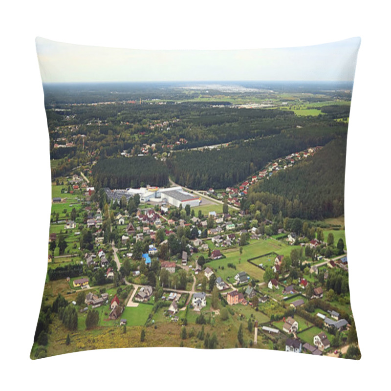 Personality  Aerial View Over Countryside In Latvia Near Riga And Gulf Of Riga Pillow Covers