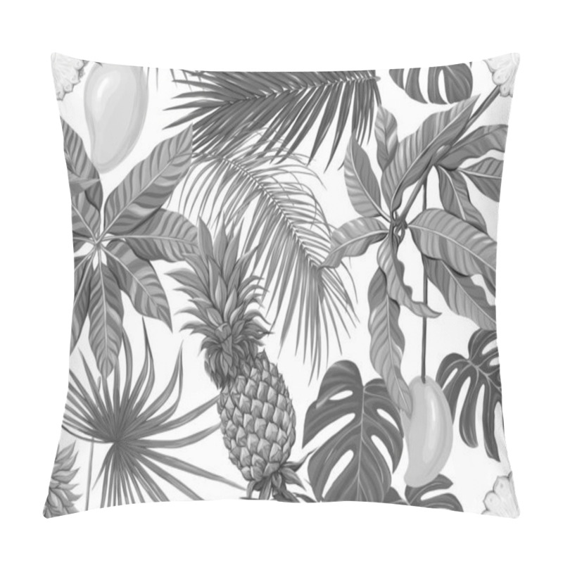 Personality  Seamless Pattern, Background With Tropical Plants Pillow Covers