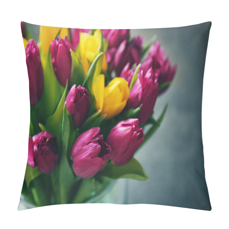 Personality  Bouquet Of Beautiful Tulips Pillow Covers