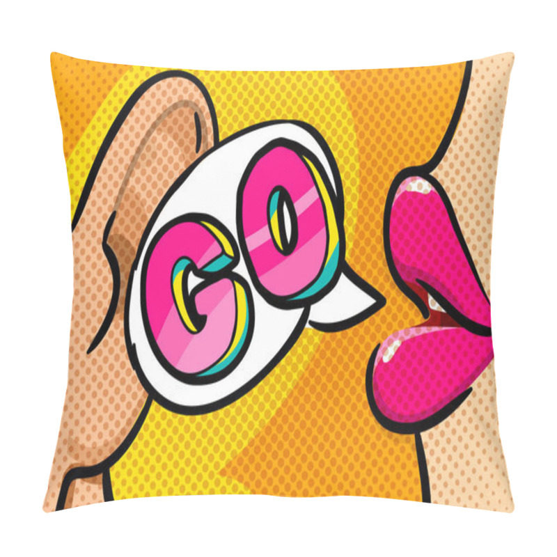 Personality  Female Lips With Speech Bubble Go Pillow Covers