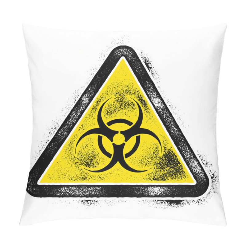 Personality  Sign Symbol Quarantine Zone, Area Stop Novel Coronavirus Outbreak Covid 19 2019 NCoV Symptoms In Wuhan China, Vector Quarantine Biohazard Sign Biological Activity Threat Alert Pillow Covers