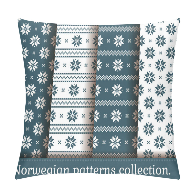 Personality  Norwegian Seamless Patterns. Vector Set. Pillow Covers