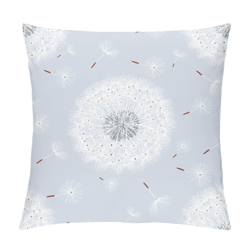 Personality  Seamless Pattern Grey With Flowers Dandelions Pillow Covers