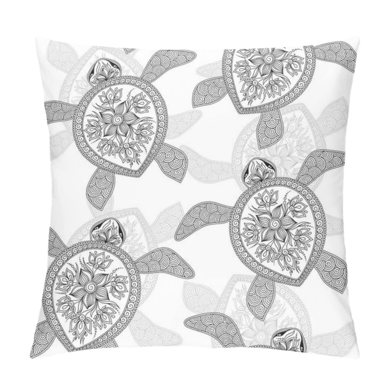 Personality  Seamless Pattern With Turtles.  Pillow Covers