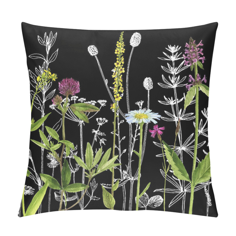 Personality  Background With Drawing Herbs And Flowers Pillow Covers