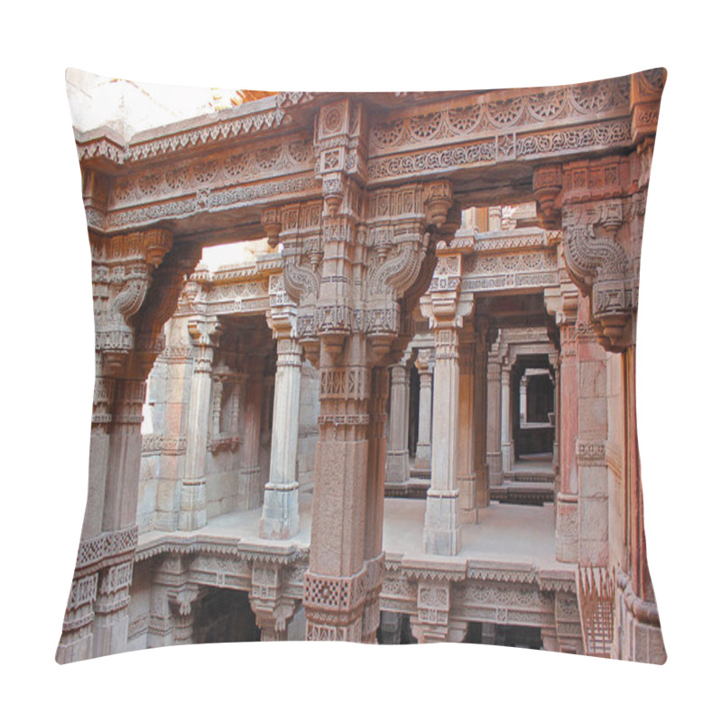 Personality  Adalaj Stepwell, Ahmedabad, Gujarat, India. Adalaj Stepwell Is Five Stories Deep. Pillow Covers