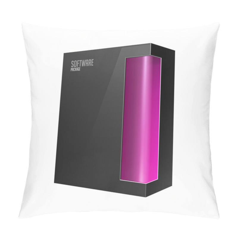 Personality  Black Modern Software Product Package Box With Violet Purple Window For DVD Or CD Disk EPS10 Pillow Covers