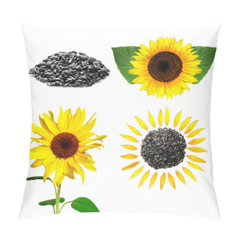 Personality  Seeds And Sunflower With Green Leafs Pillow Covers