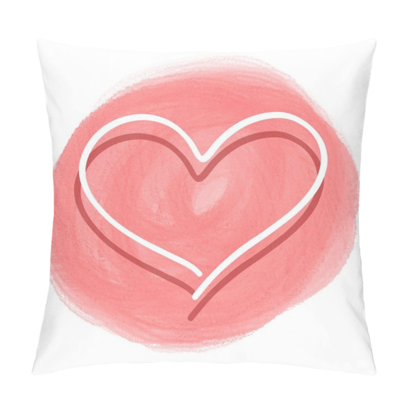 Personality  Stiker, Icon, Label Of Love, Heart One Line, Isolated Simple Drawing Pillow Covers