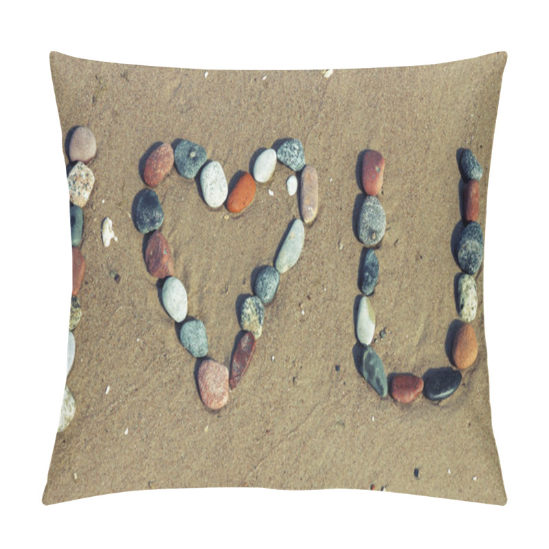 Personality  Love Words Written On The Beach Pillow Covers