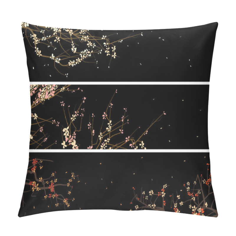 Personality  Horizontal Banners Abstract Drawing Of Blossoming Tree Branch. Pillow Covers