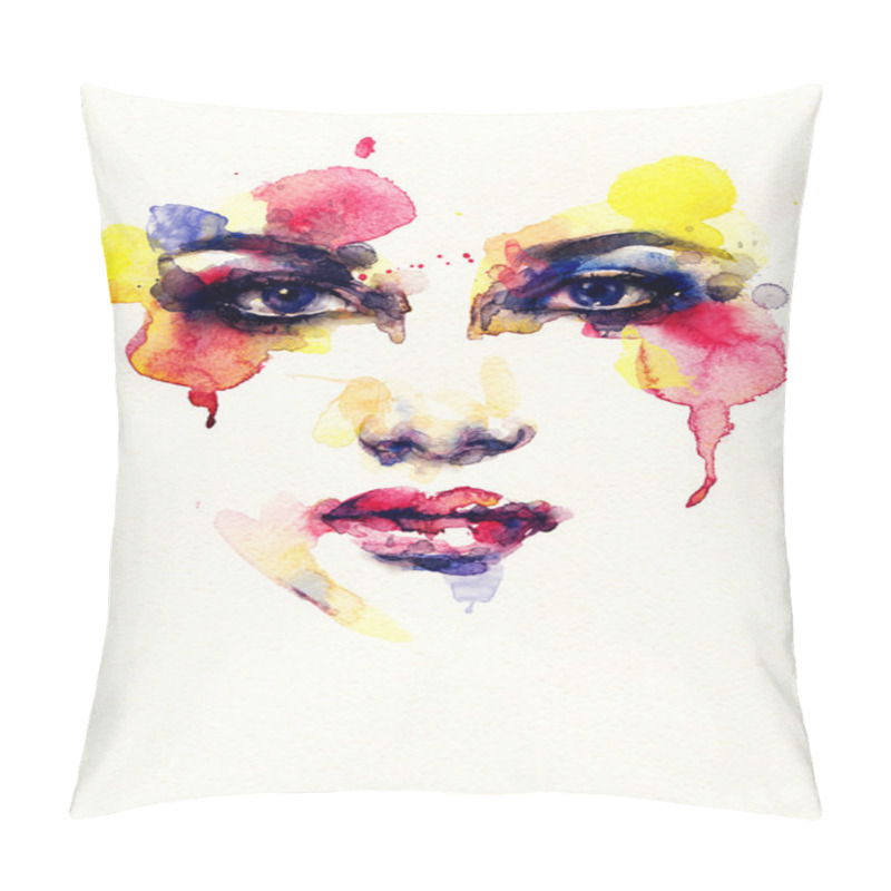 Personality  Abstract Fashion Image . Woman Face Pillow Covers