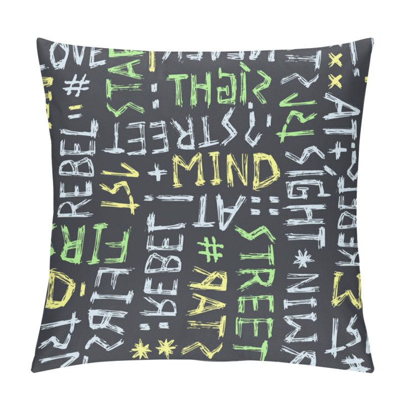 Personality  Vector Seamless Graphical Hand Drawn Words Pattern Pillow Covers