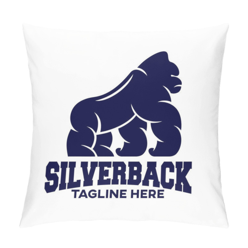 Personality  Modern Silverback Gorilla Mascot Logo.Vector Illustration. Pillow Covers