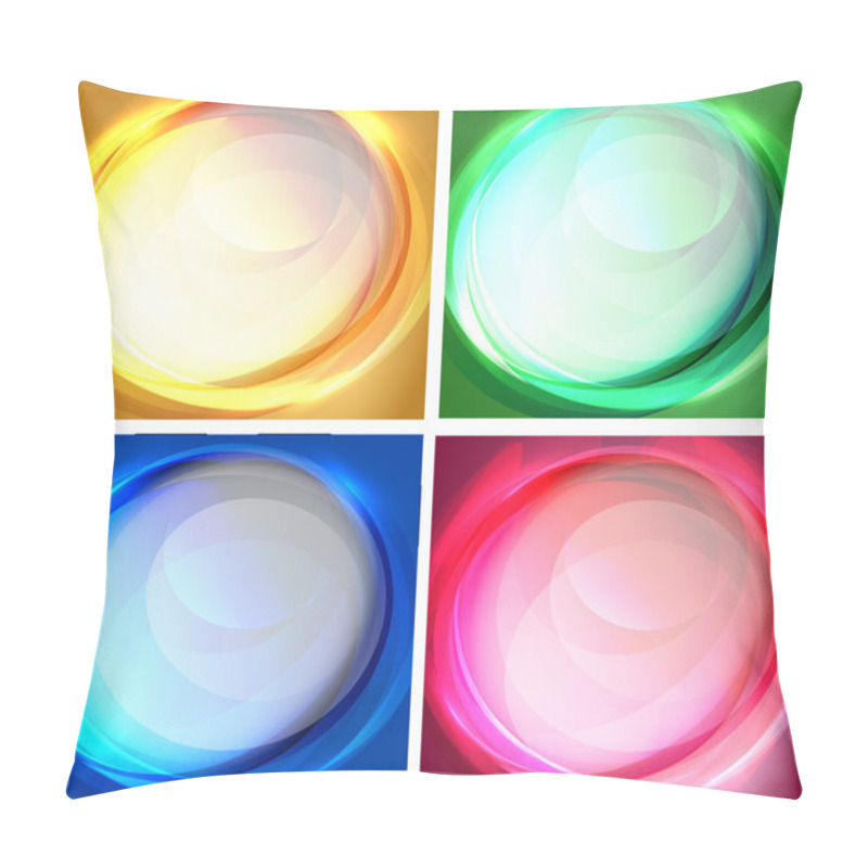 Personality  Set Of Oval Backgrounds Pillow Covers