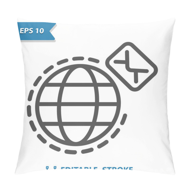 Personality  Global Mail Icon. Email, Message, Letter Pillow Covers