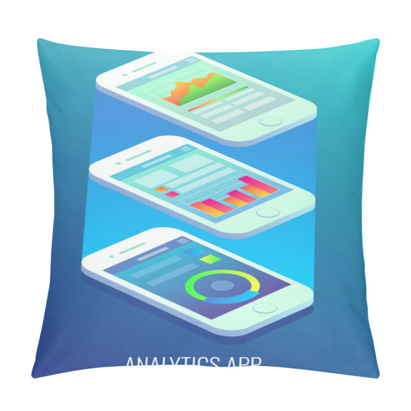 Personality  Analytics App Concept Vector Flat Isometric Illustration Pillow Covers