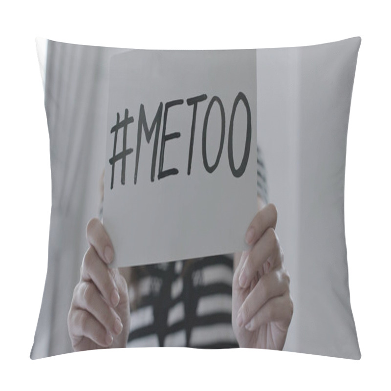 Personality  Woman With  Me Too Billboard. Sexual Harassment Pillow Covers