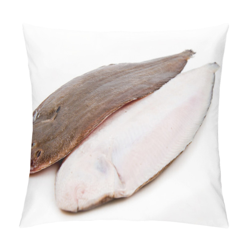 Personality  Whole Couple Fresh Sole Fish On White Background Pillow Covers