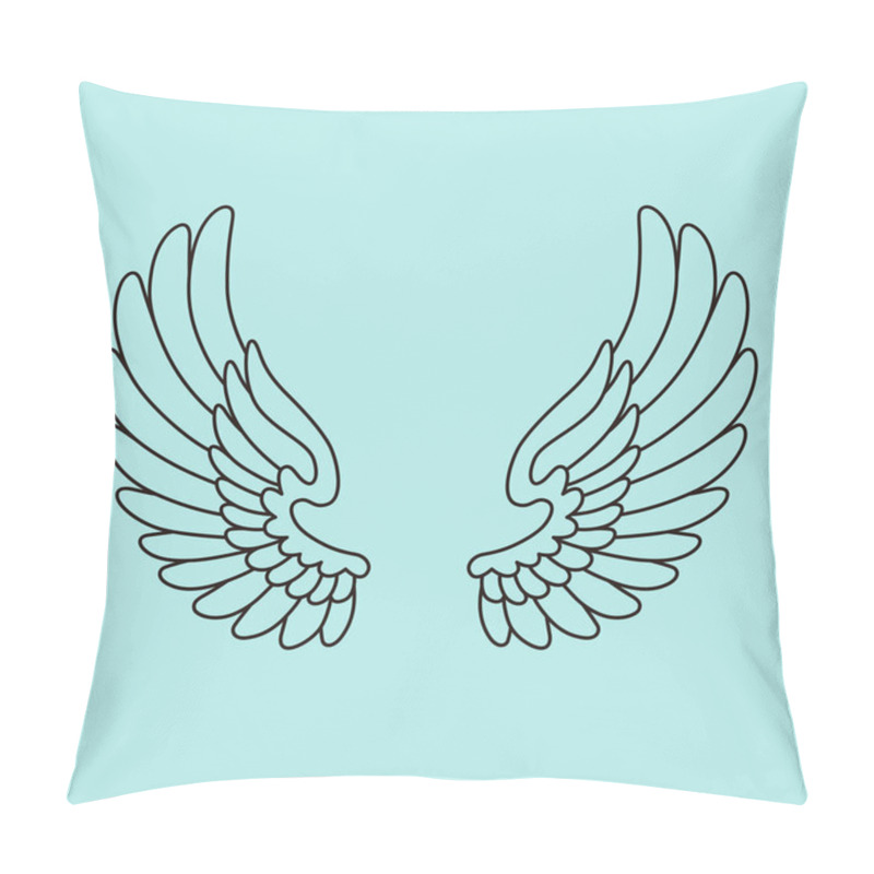 Personality  Angel Wings Romantic Symbol, Vector Illustration Pillow Covers