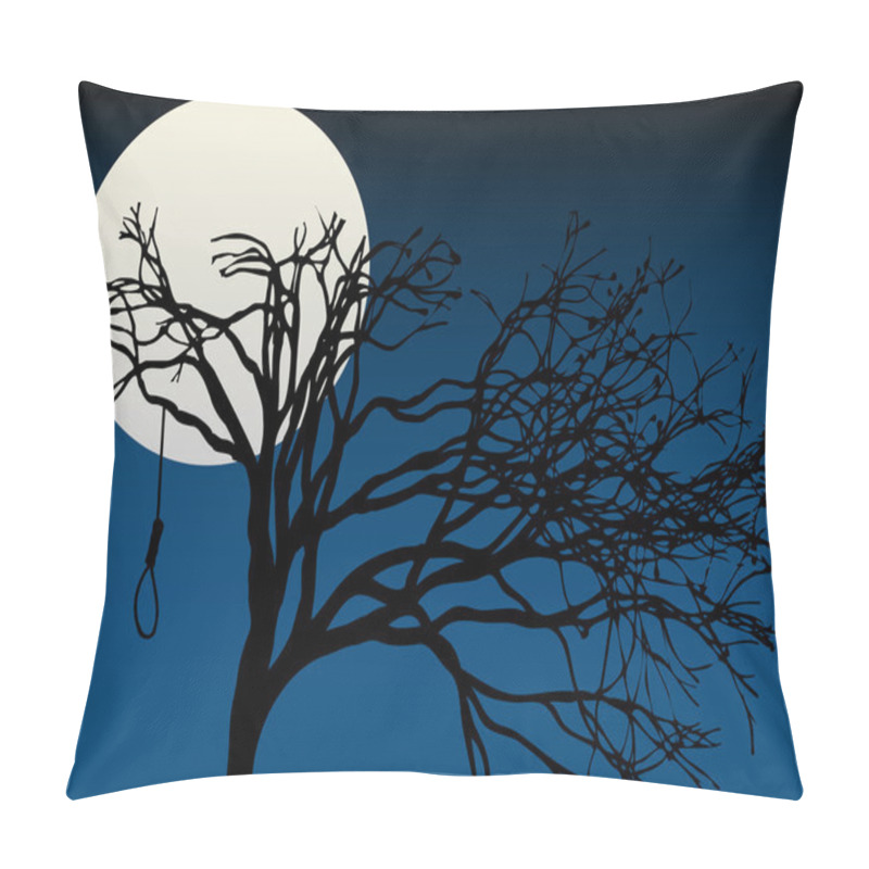 Personality  Spooky Full Moon Highlight Bare Tree With Hanging Noose Pillow Covers