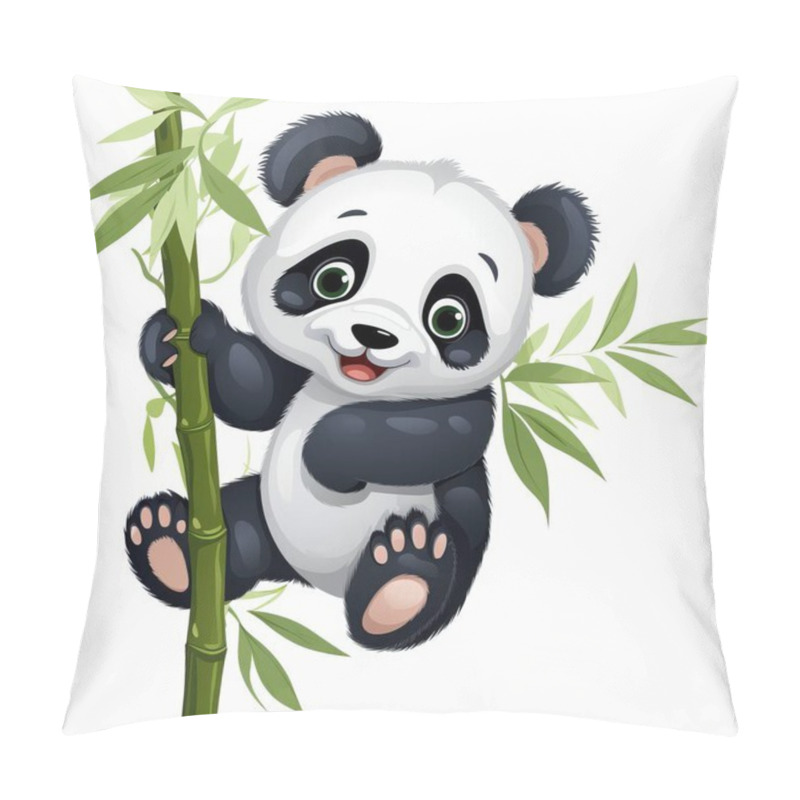 Personality  Panda Cartoon With Bamboo Pillow Covers