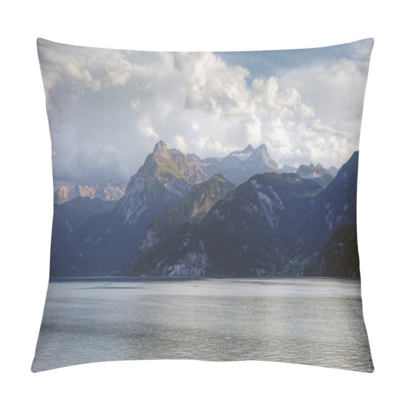 Personality  Picturesque Swiss Lake And Alps Before Sunset, Switzerland, Euro Pillow Covers