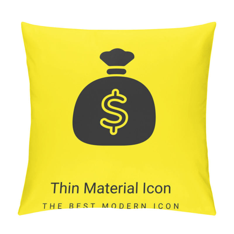 Personality  Big Money Bag Minimal Bright Yellow Material Icon Pillow Covers