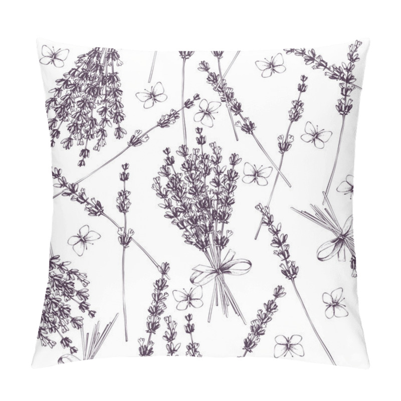 Personality  Seamless Pattern With Lavender Flowers Pillow Covers