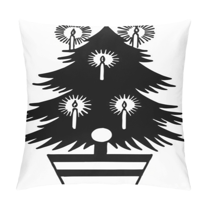 Personality  Christmas Tree With Candles Pillow Covers