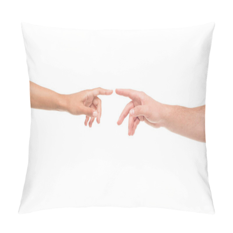 Personality  Hands Ready To Touch Each Other Pillow Covers