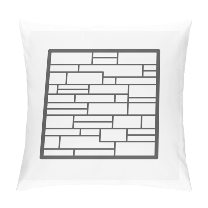 Personality  Stone Or Rock Brick Block Wall Vector Icon Design. Row In Panel On Wall. Natural Construction Material With Texture Pattern On Surface For Architecture I.e. House Building, Fence And Shower. Pillow Covers