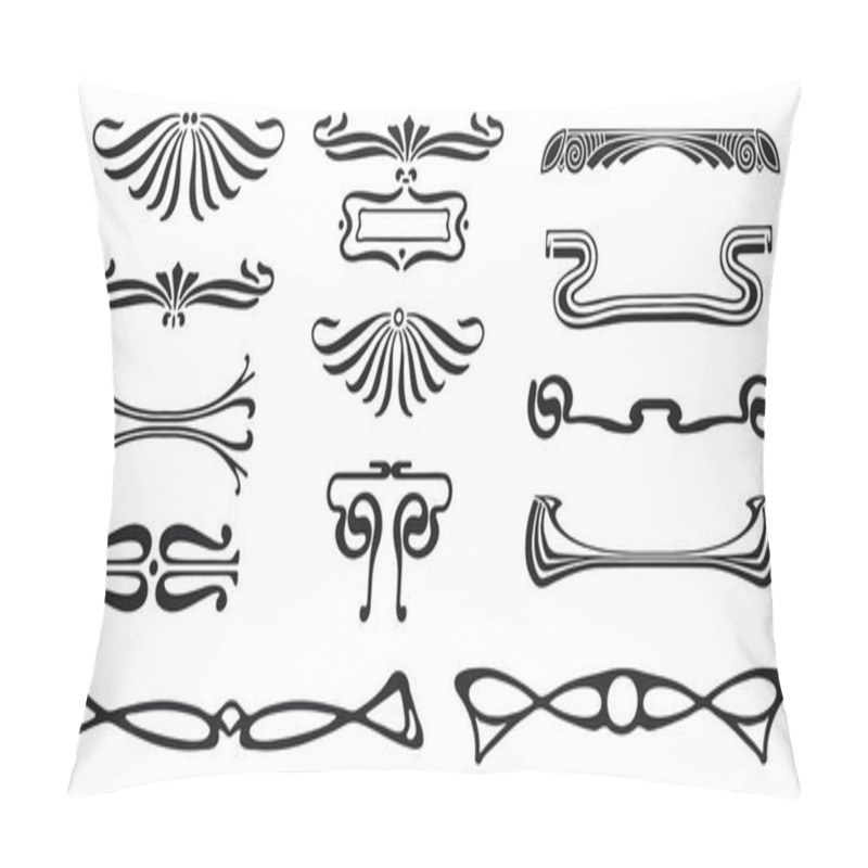 Personality  Divider With Style Art Nouveau Ornament Vector Set. Pillow Covers