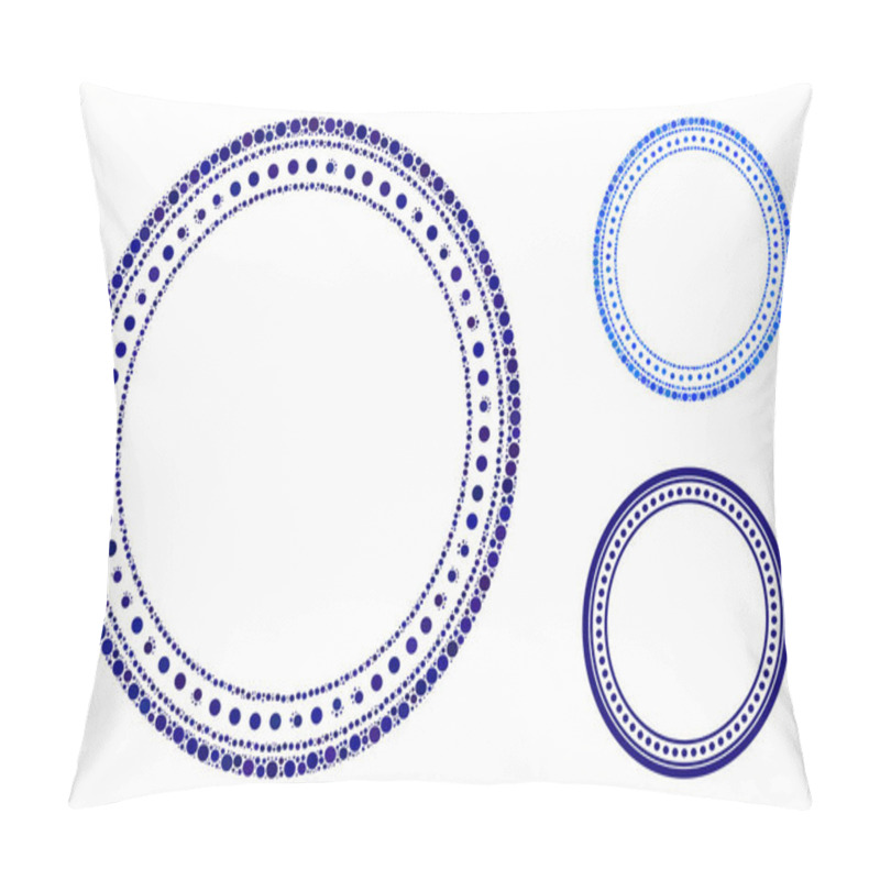 Personality  Dotted Round Frame Mosaic Icon Of Circle Dots Pillow Covers