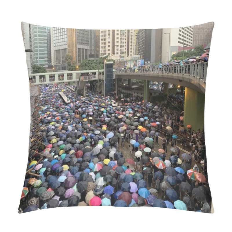 Personality  Hong Kong -18 August 2019: Million Of Protesters Go To Causeway Bay To The Rally Which Held By Civil Human Rights Front . Hk People Oppose A Controversial Extradition Bill Which May Include China. Pillow Covers