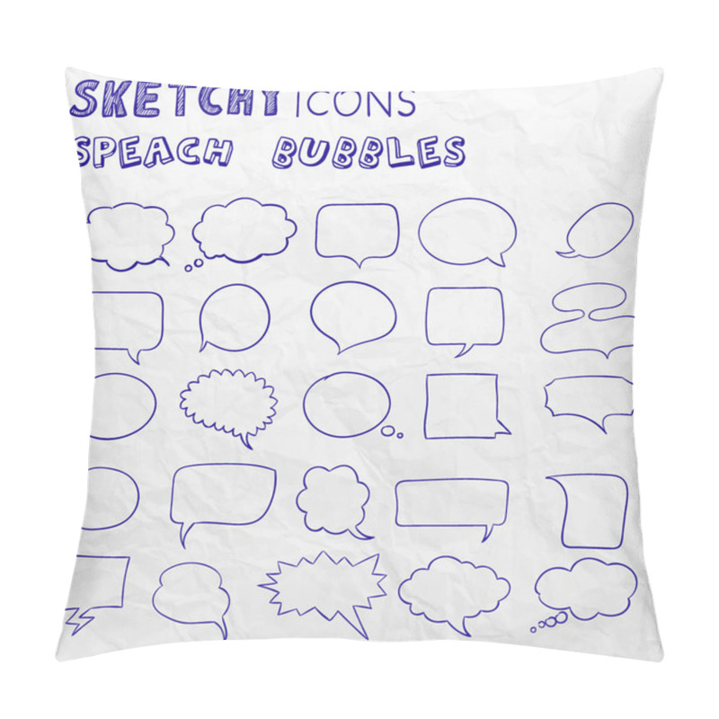 Personality  Set Of Different Shapes And Sizes Of Speech Bubbles, Round, Oval, Square. Hand Drawn Cartoon Doodle Vector Illustration. Pillow Covers