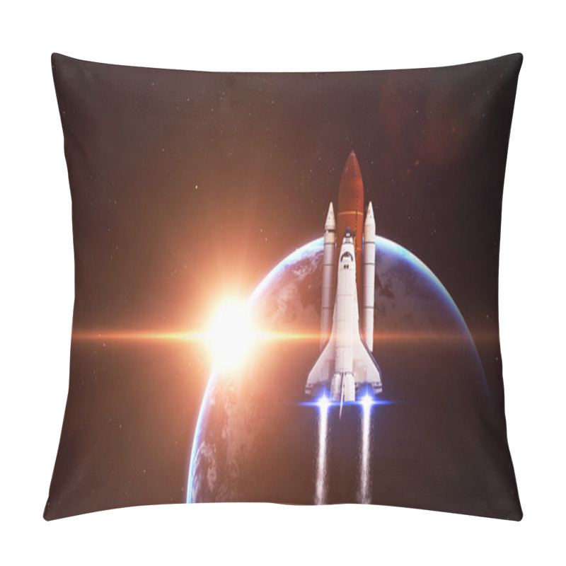 Personality  Space Shuttle Leaving Earth - Elements Of This Image Furnished By NASA Pillow Covers