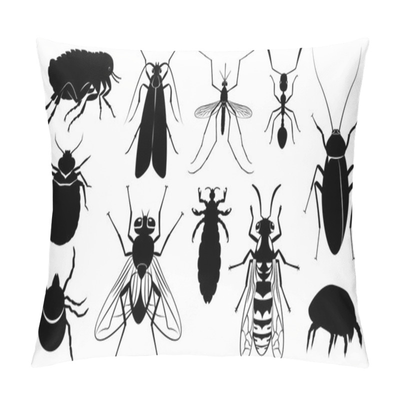 Personality  Vector The Harmful, Stinging And Parasitizing Insects Pillow Covers