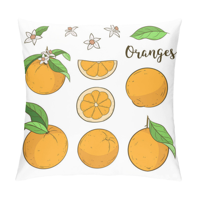 Personality  Oranges Set. Orange Tree Branches Pillow Covers