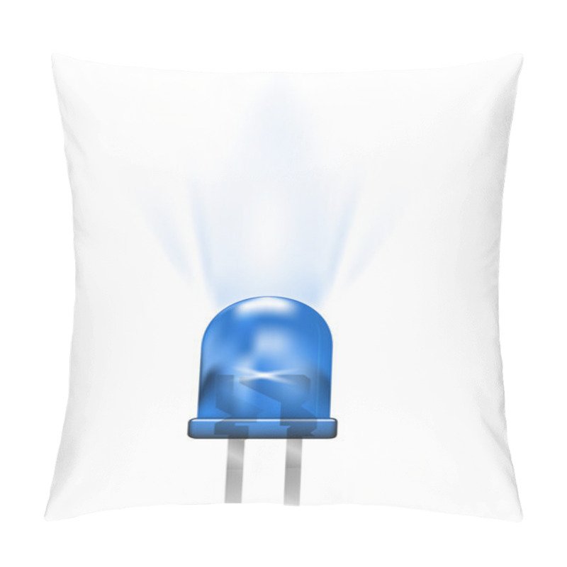 Personality  Blue Led Isolated On White. Vector Illustration. Pillow Covers