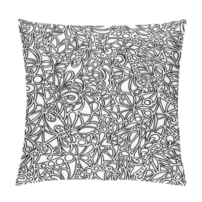 Personality  Doodle Black And White Monochrome Vector Background Pillow Covers