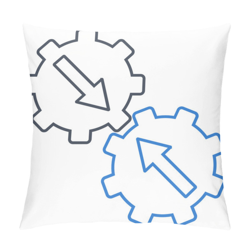 Personality  Gear Integration Outline Vector Icon Pillow Covers