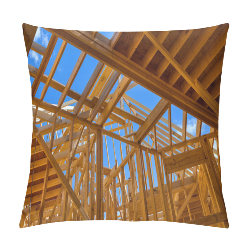 Personality  New Frame Structure Wood Board Assembled On Construction Site From Natural Materials Floor Ceiling Pillow Covers