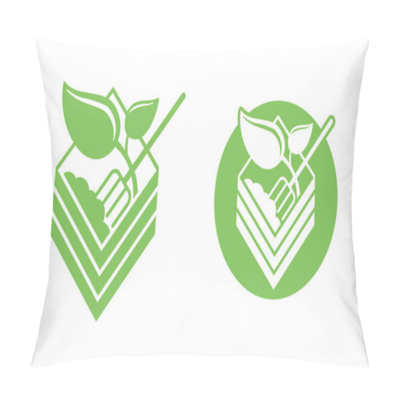 Personality  Organic Fertilizer Icon With Compost Bin Pillow Covers