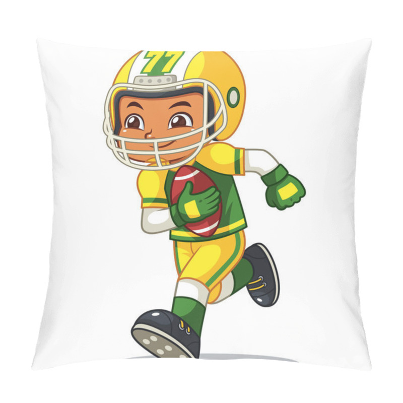 Personality  American Football Player Boy Running With Holding Ball Pillow Covers