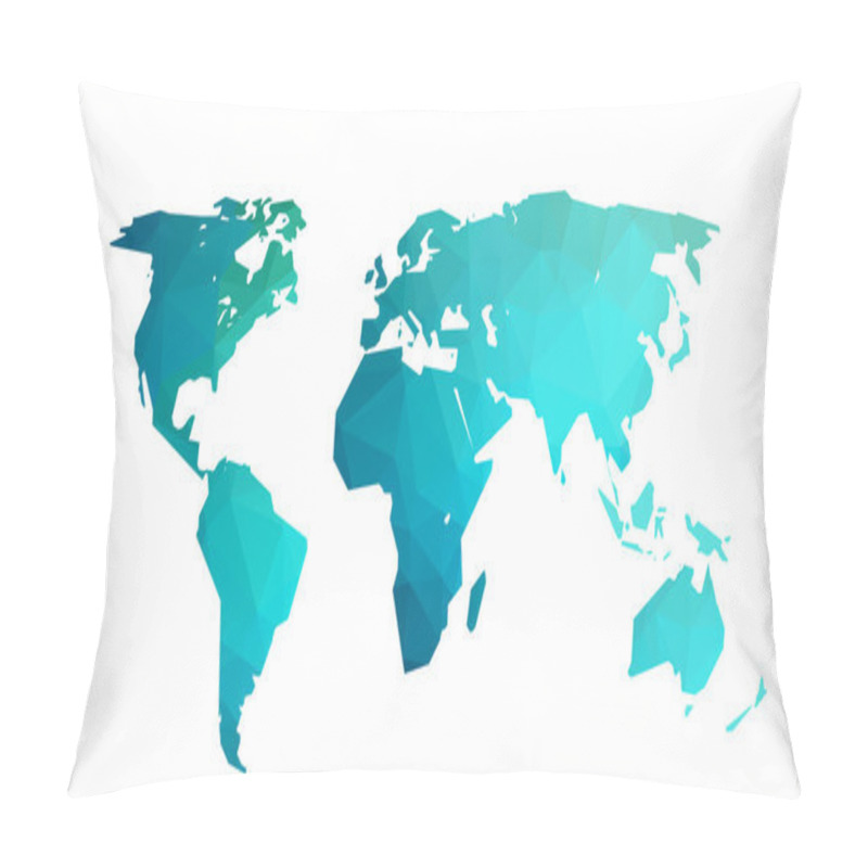 Personality  World Map Vector Illustration In Polygonal Style Pillow Covers