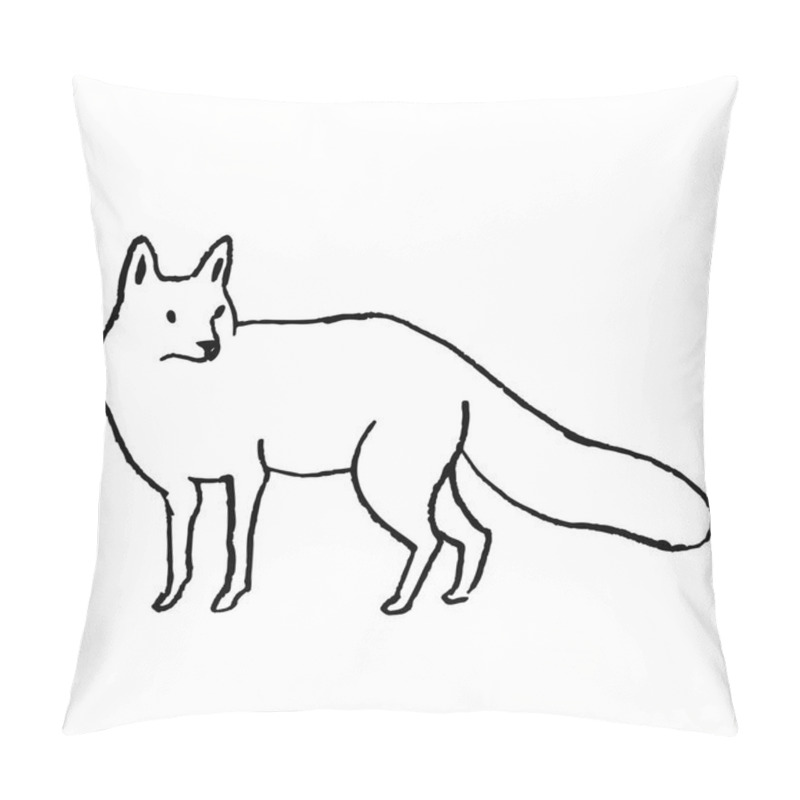 Personality  Cute Hand Drawn Animal In Scandinavian Style. Simple Line Art. Vector Illustration. Pillow Covers