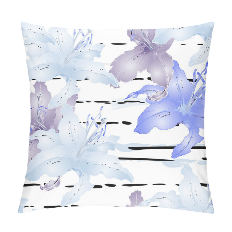 Personality  Pastel Floral Stripe Line Seamless Pattern. Pillow Covers